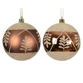 Decoris Shatterproof Bauble 8cm - Brown (2 Assorted)
